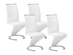 Conjunto de 4 sillas de piel sintética blanca TWIZY