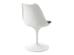 Conjunto de 2 sillas de polipropileno, cuero sintético y acero - Blanco y Negro - XAFY