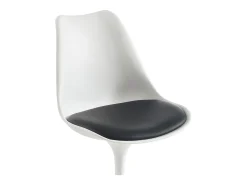 Conjunto de 2 sillas de polipropileno, cuero sintético y acero - Blanco y Negro - XAFY