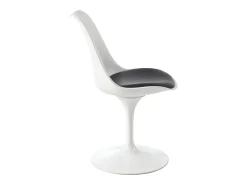 Conjunto de 2 sillas de polipropileno, cuero sintético y acero - Blanco y Negro - XAFY