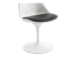Conjunto de 2 sillas de polipropileno, cuero sintético y acero - Blanco y Negro - XAFY