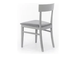 Conjunto de 2 sillas de salón "Siena" gris claro en madera lacada, tapizado moderno, 44x45 cm, alto 82 cm.