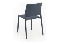 Conjunto de 4 sillas de salón apilables gris oscuro 