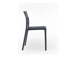 Conjunto de 4 sillas de salón apilables gris oscuro 