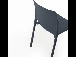 Conjunto de 4 sillas de salón apilables gris oscuro 