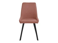 Conjunto de 4 sillas de salón modernas "Woody" de tela color óxido con patas de metal, 46x57 cm, 80 cm de alto
