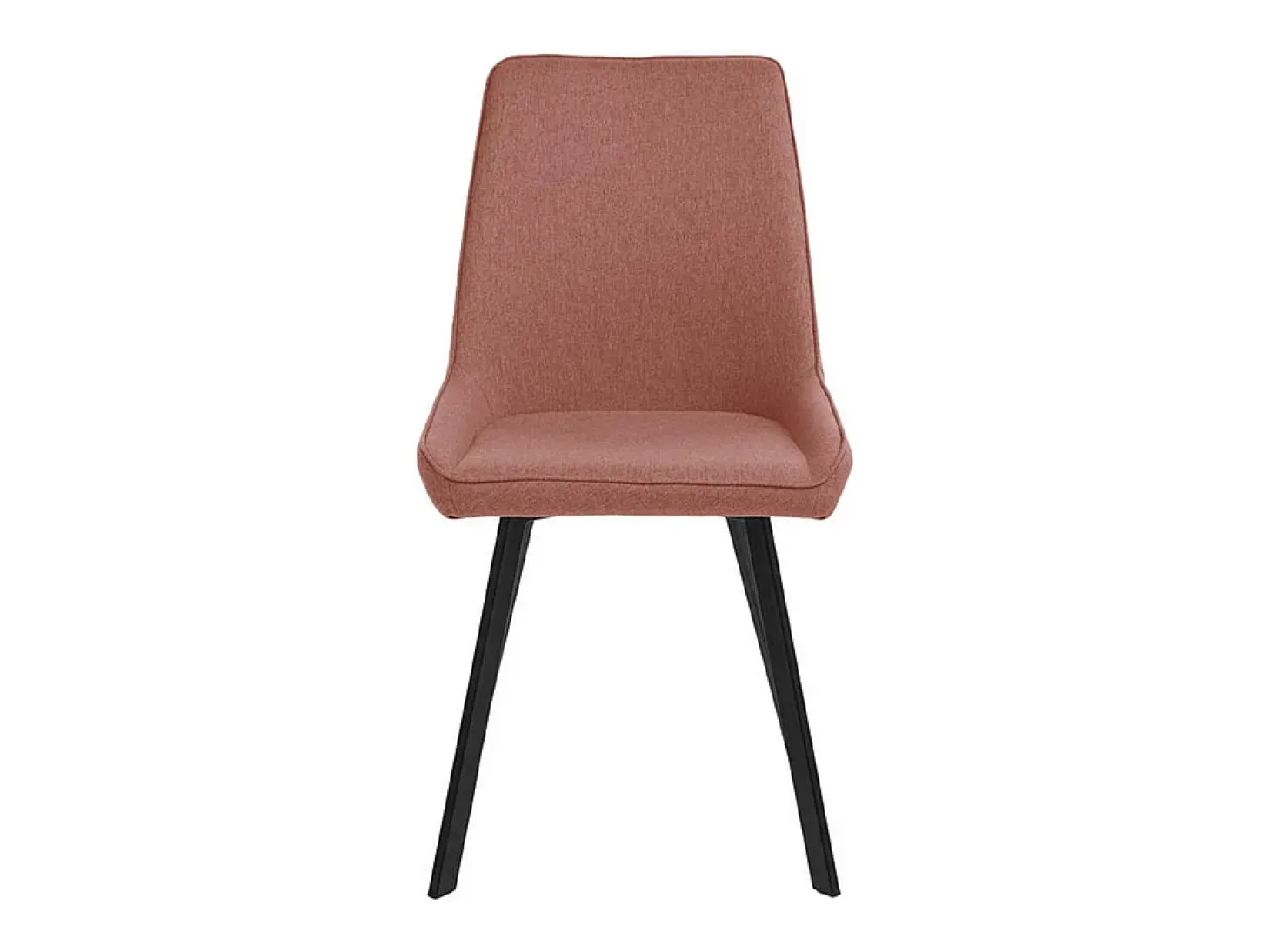 Conjunto de 4 sillas de salón modernas "Woody" de tela color óxido con patas de metal, 46x57 cm, 80 cm de alto