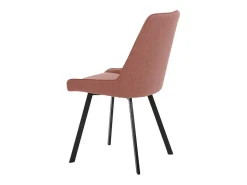 Conjunto de 4 sillas de salón modernas "Woody" de tela color óxido con patas de metal, 46x57 cm, 80 cm de alto