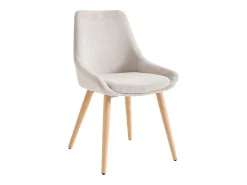 Conjunto de 2 sillas de tela y madera de haya - Beige - MASURIE