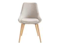 Conjunto de 2 sillas de tela y madera de haya - Beige - MASURIE