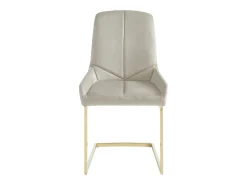 Conjunto de 2 sillas de terciopelo y metal - Beige - BERLONA