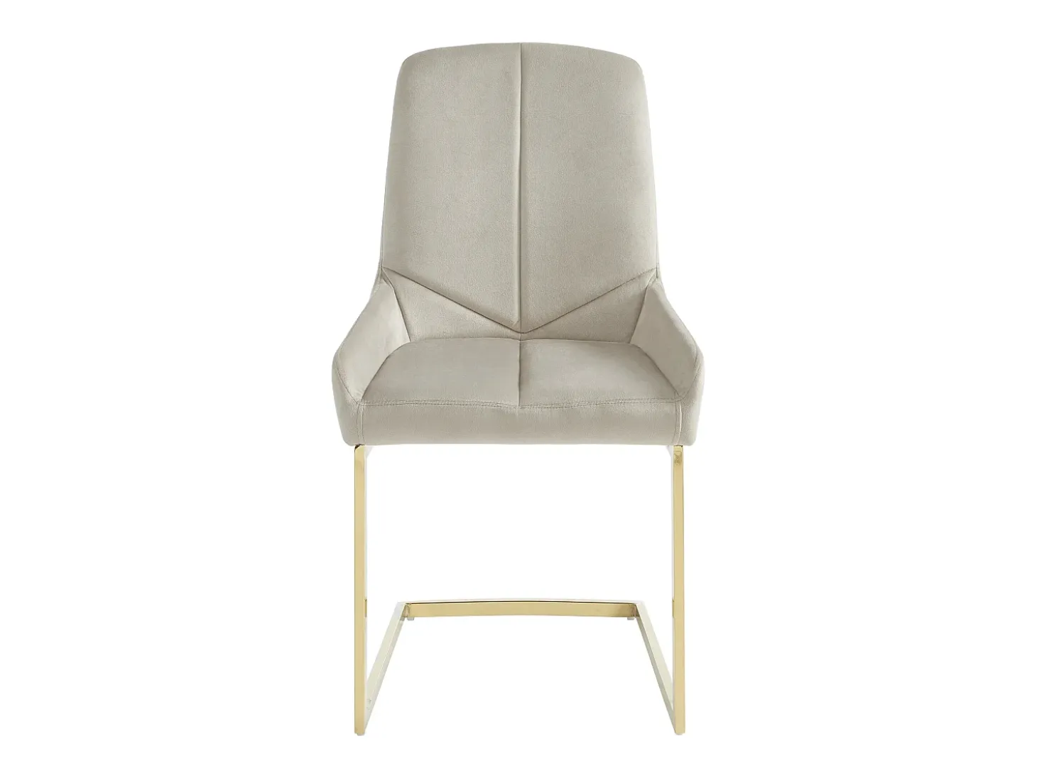 Conjunto de 2 sillas de terciopelo y metal - Beige - BERLONA