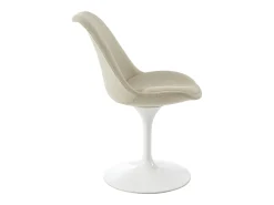 Conjunto de 2 sillas de tela texturizada y acero - Beige y Blanco - XAFY
