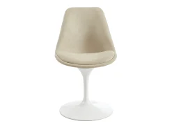 Conjunto de 2 sillas de tela texturizada y acero - Beige y Blanco - XAFY