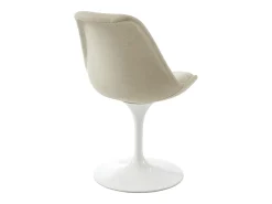 Conjunto de 2 sillas de tela texturizada y acero - Beige y Blanco - XAFY