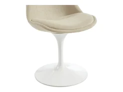 Conjunto de 2 sillas de tela texturizada y acero - Beige y Blanco - XAFY