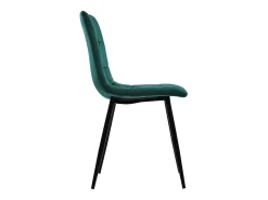 Conjunto de 4 sillas de terciopelo verde con patas de metal negro