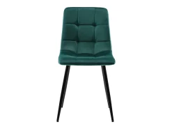 Conjunto de 4 sillas de terciopelo verde con patas de metal negro