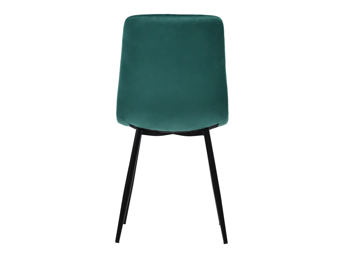 Conjunto de 4 sillas de terciopelo verde con patas de metal negro