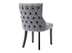 Conjunto de 2 sillas de terciopelo gris - Silla de 4 patas con costura de botones estructura de madera maciza para comedor - 91x50x49cm