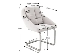 Conjunto de 4 sillas de terciopelo - estructura de metal - Beige