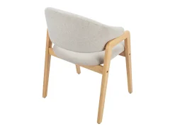Conjunto de 2 sillas de tela y madera de caucho - Beige y natural - SOLUNA