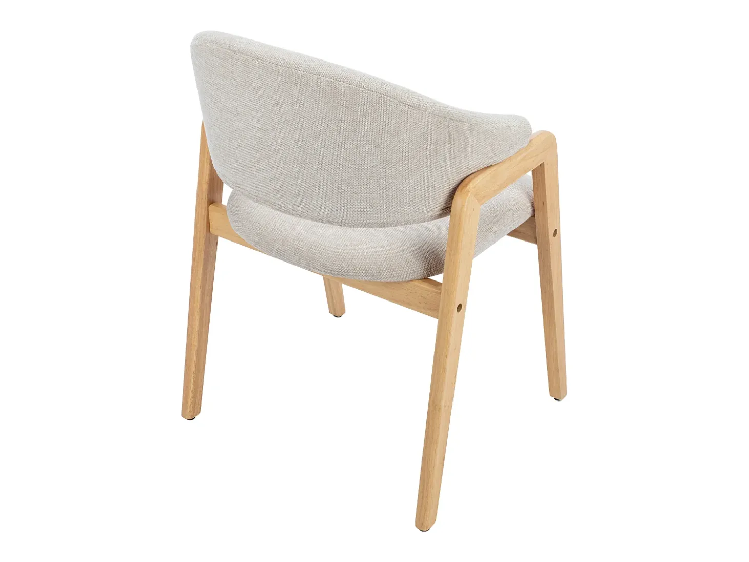Conjunto de 2 sillas de tela y madera de caucho - Beige y natural - SOLUNA