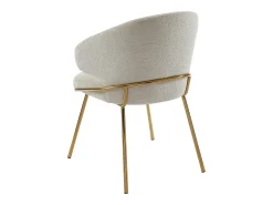 Conjunto de 2 sillas de tela y metal dorado - Beige - LUXIVA