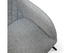 Conjunto de 4 sillas de tela gris y patas de metal negro, con reposabrazos - LISBONA