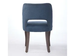 Conjunto de 2 sillas de tela y madera - Diseño hueco - Azul