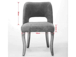 Conjunto de 2 sillas de tela y madera - Diseño hueco - Azul
