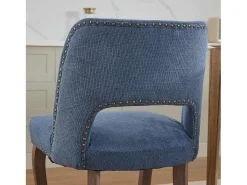 Conjunto de 2 sillas de tela y madera - Diseño hueco - Azul