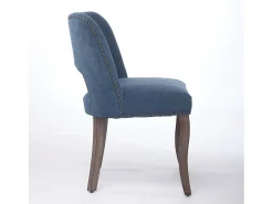 Conjunto de 2 sillas de tela y madera - Diseño hueco - Azul