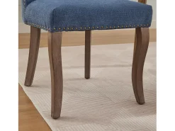 Conjunto de 2 sillas de tela y madera - Diseño hueco - Azul