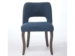 Conjunto de 2 sillas de tela y madera - Diseño hueco - Azul