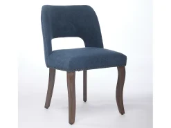 Conjunto de 2 sillas de tela y madera - Diseño hueco - Azul