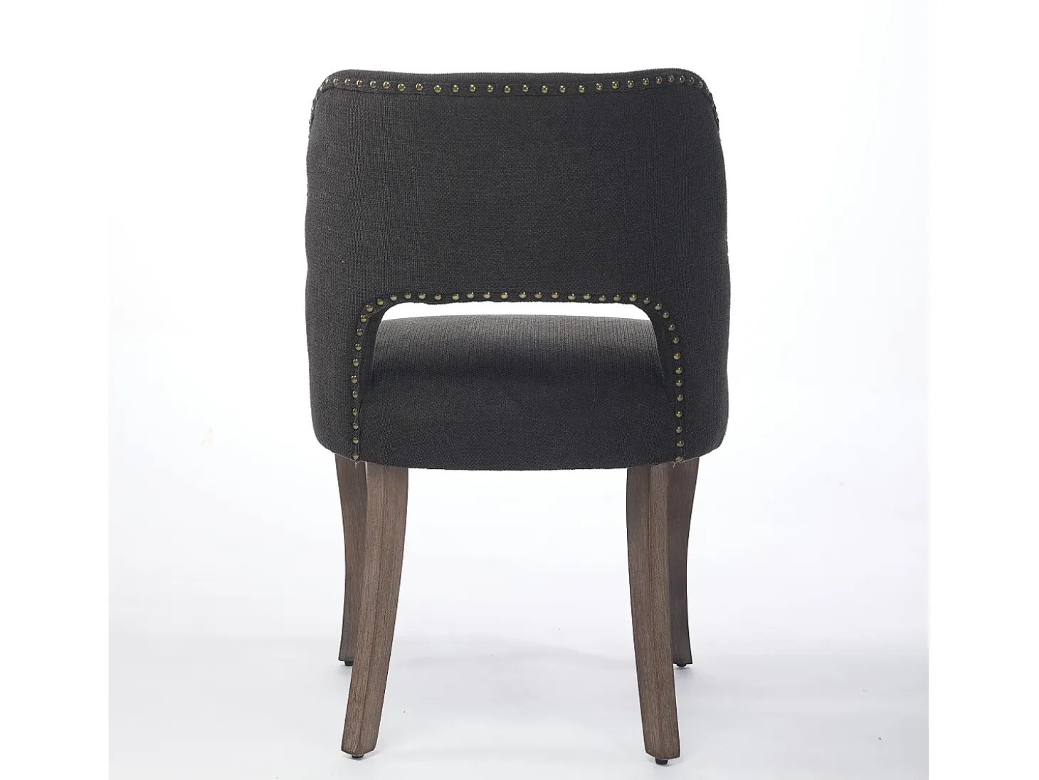 Conjunto de 2 sillas de tela y madera - Diseño hueco - Negro
