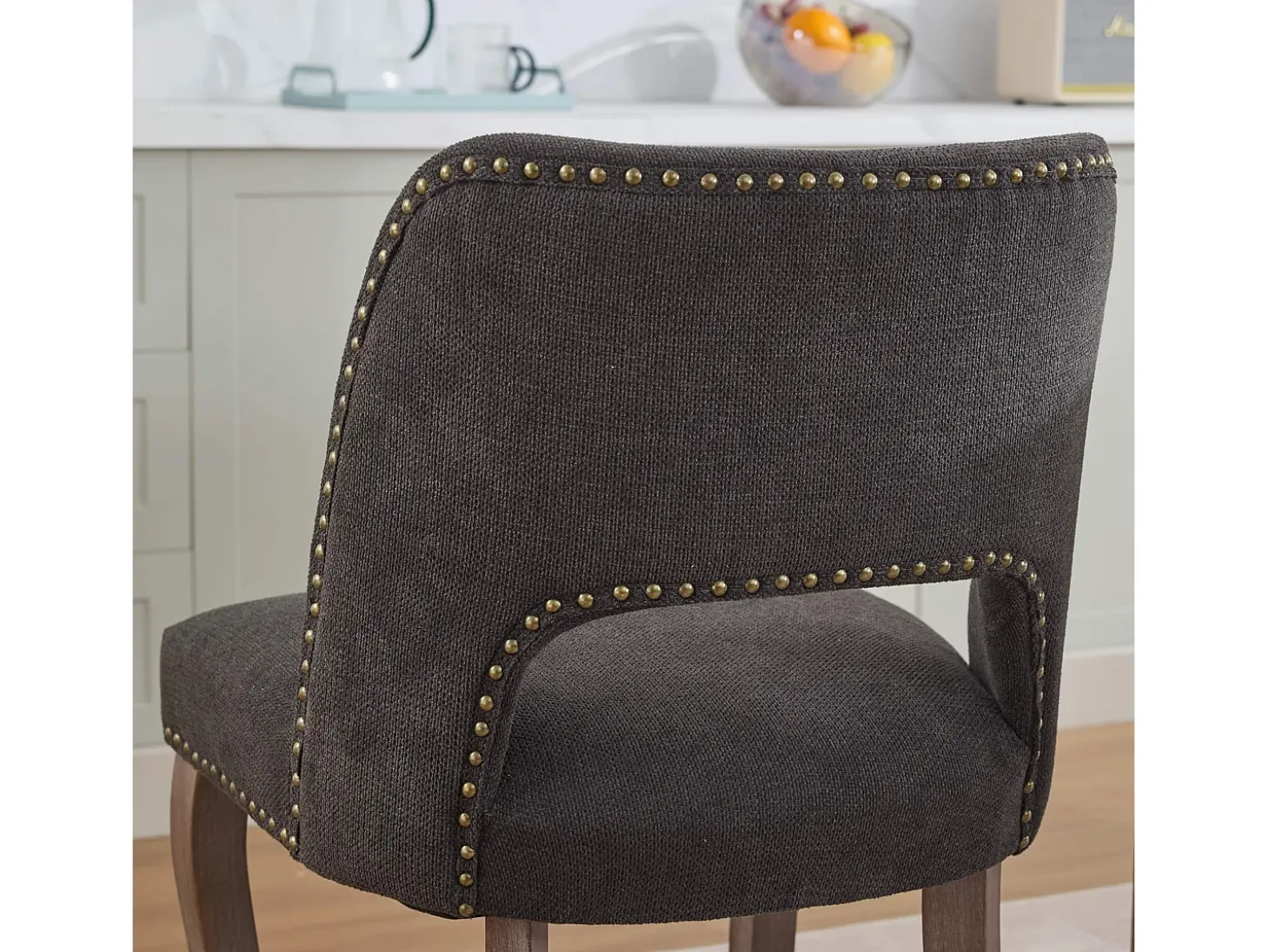 Conjunto de 2 sillas de tela y madera - Diseño hueco - Negro