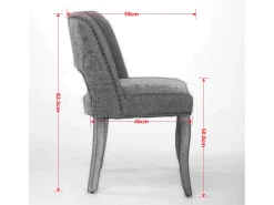 Conjunto de 2 sillas de tela y madera - Diseño hueco - Negro