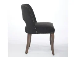 Conjunto de 2 sillas de tela y madera - Diseño hueco - Negro