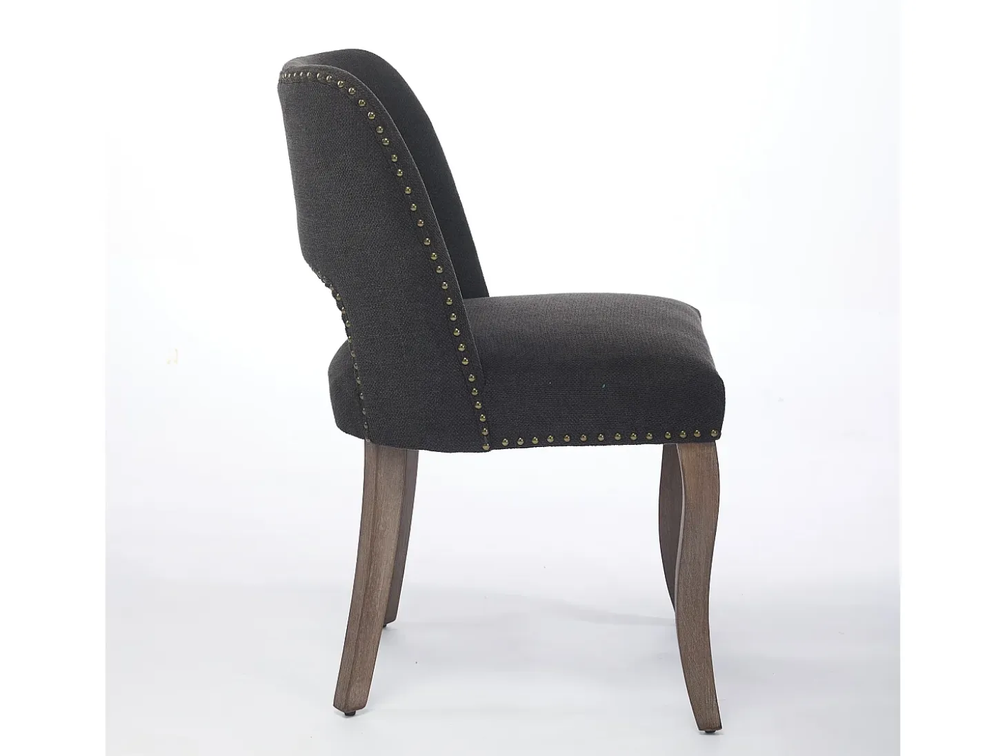 Conjunto de 2 sillas de tela y madera - Diseño hueco - Negro