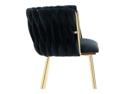 Conjunto de 2 sillas de terciopelo y metal dorado - Negro