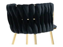 Conjunto de 2 sillas de terciopelo y metal dorado - Negro