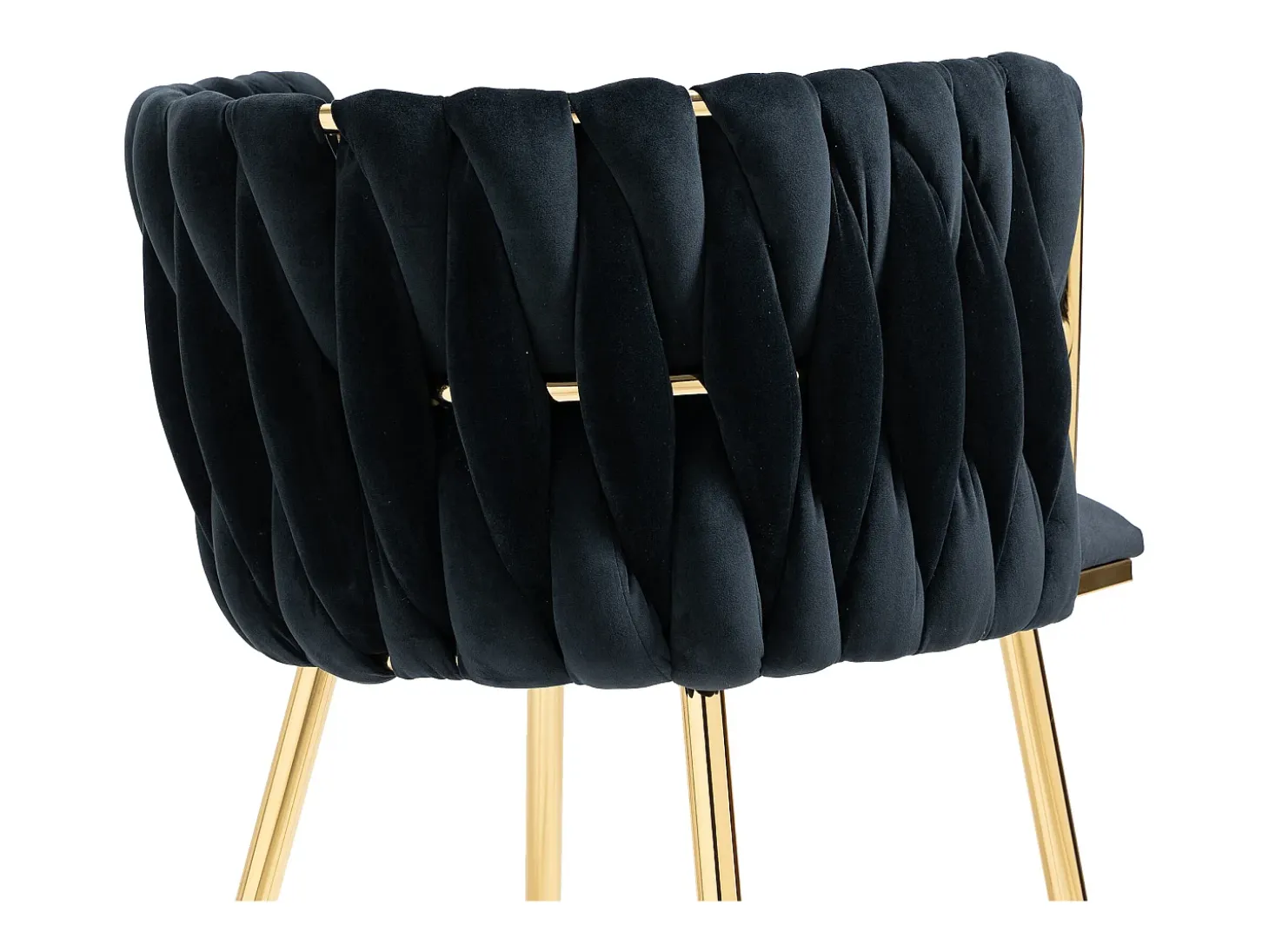 Conjunto de 2 sillas de terciopelo y metal dorado - Negro