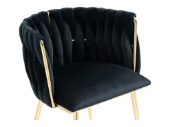 Conjunto de 2 sillas de terciopelo y metal dorado - Negro