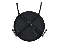 Conjunto de 4 sillas de terciopelo con respaldo de ratán y patas de metal negro - negro