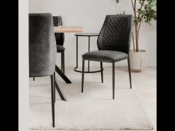 Conjunto de 4 sillas de tela con estructura de metal H90 cm - SAELA
