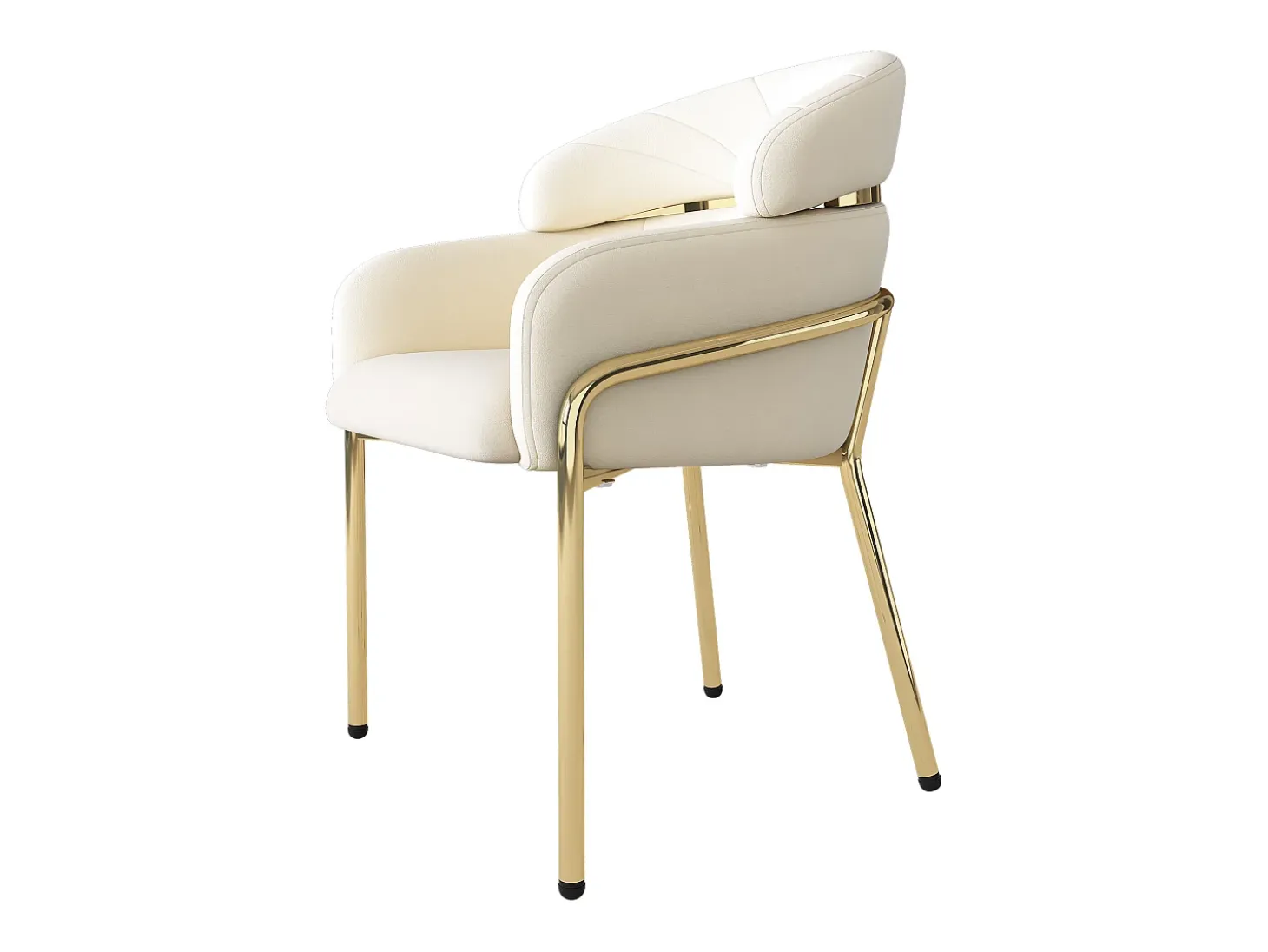 Conjunto de 6 sillas de terciopelo - 79 x 45 x 53 cm - para salón y dormitorio - cuatro patas de metal - beige