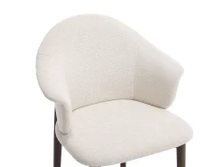 Conjunto de 2 sillas en tela texturizada y madera de hevea - Crema - LUMELY