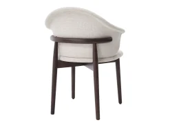 Conjunto de 2 sillas en tela texturizada y madera de hevea - Crema - LUMELY